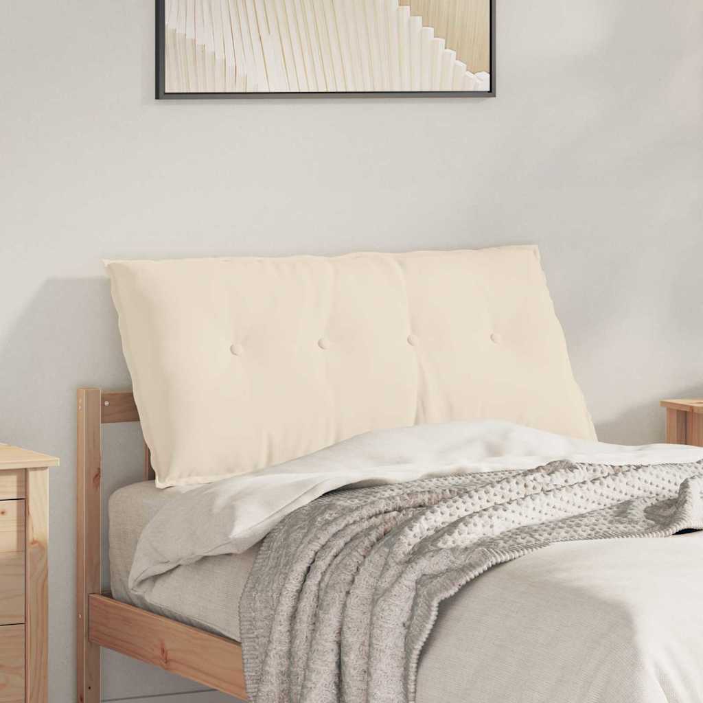 Cuscino per Schiena Beige 100 x 50 cm Tessuto in Microfibra