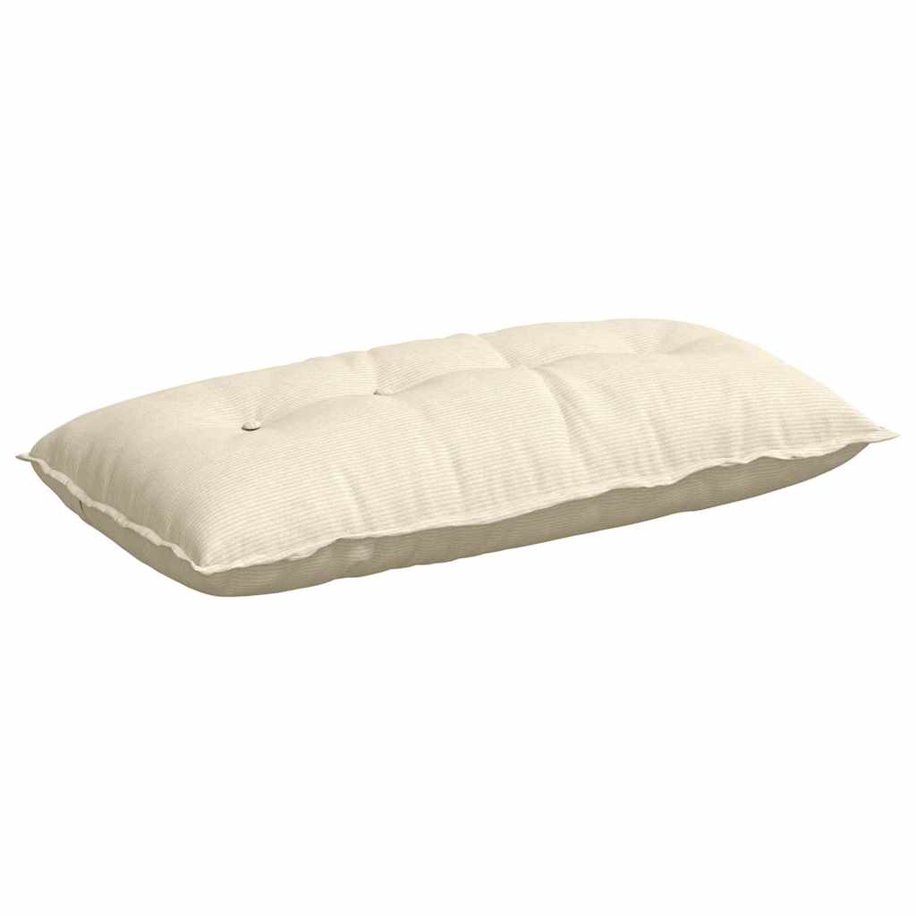 Cuscino per Schiena Crema 100 x 50 cm Tessuto in Cords