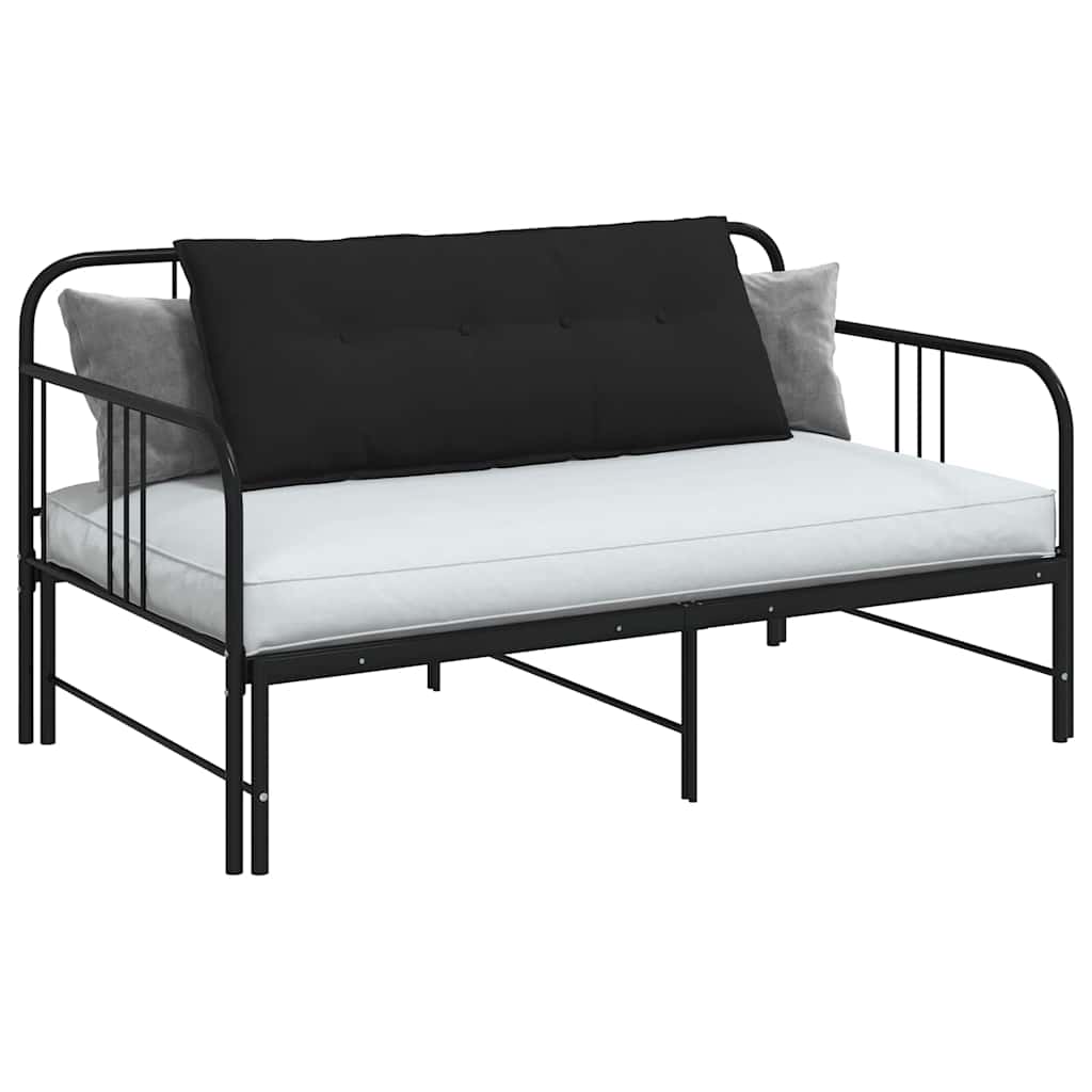 Cuscino per Schiena Nero 120 x 50 cm Tessuto in Microfibra