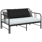 Cuscino per Schiena Nero 120 x 50 cm Tessuto in Microfibra