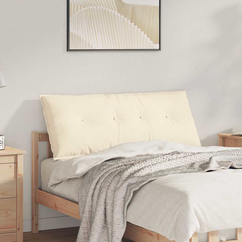 Cuscino per Schiena Crema 120 x 50 cm Tessuto in Cords