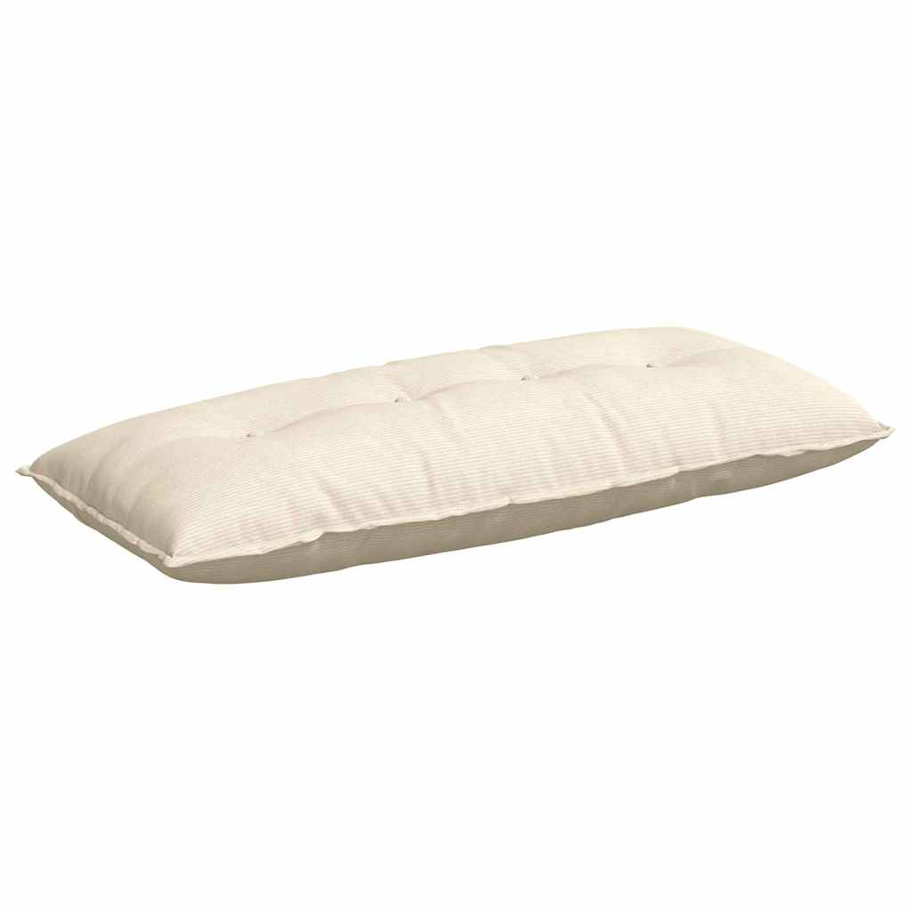 Cuscino per Schiena Crema 120 x 50 cm Tessuto in Cords