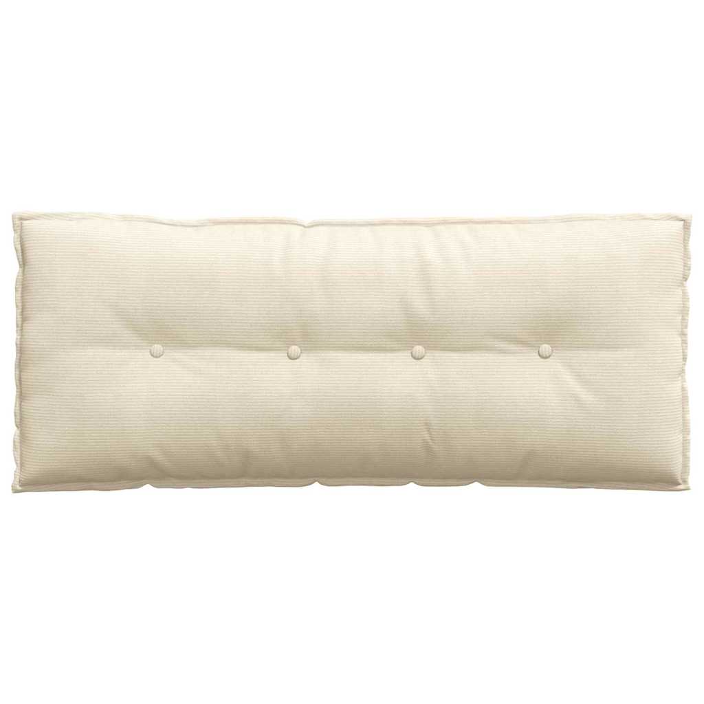 Cuscino per Schiena Crema 120 x 50 cm Tessuto in Cords