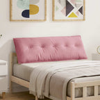 Cuscino per Schiena Rosa 140 x 50 cm Tessuto in Cords