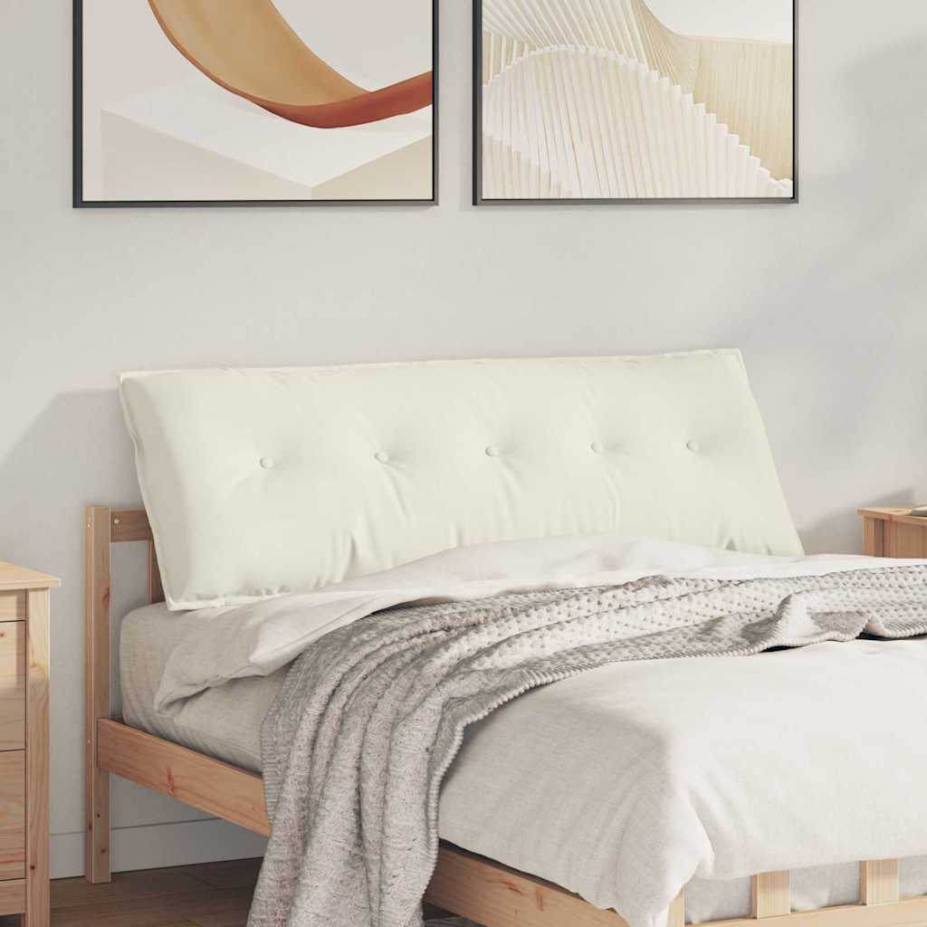Cuscino per Schiena Crema 140 x 50 cm Tessuto in Cords