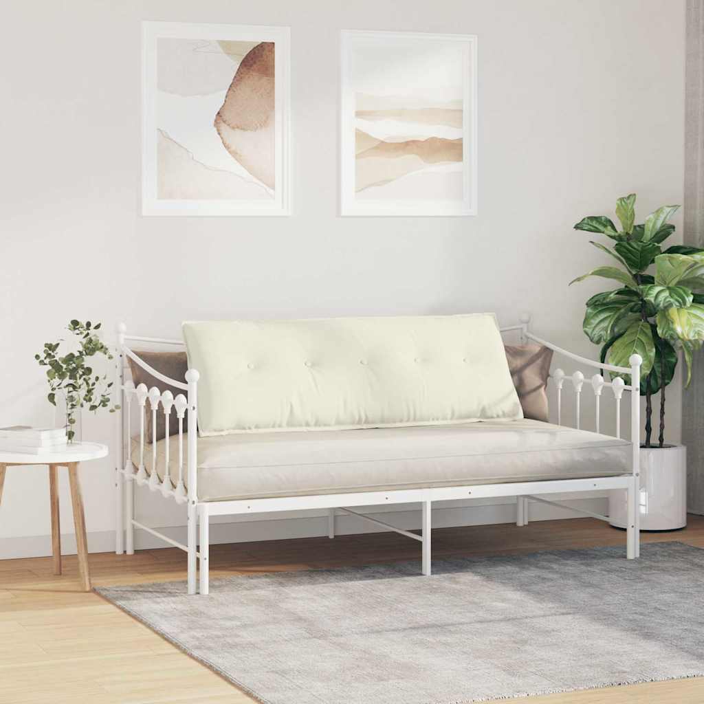 Cuscino per Schiena Crema 140 x 50 cm Tessuto in Cords