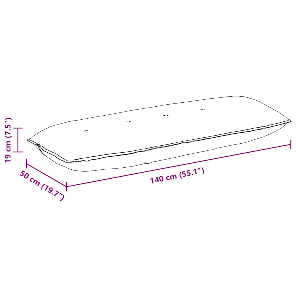Cuscino per Schiena Crema 140 x 50 cm Tessuto in Cords