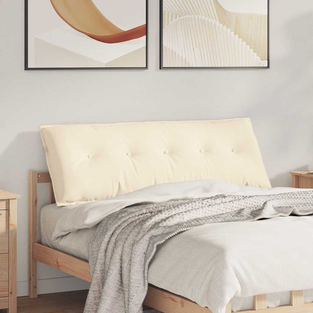 Cuscino per Schiena Crema 140 x 50 cm Tessuto in Cords