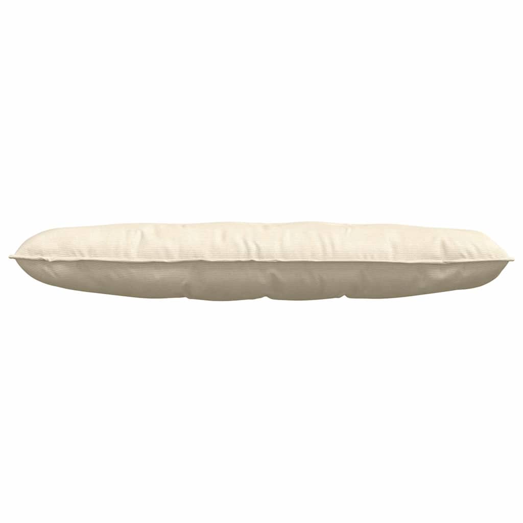 Cuscino per Schiena Crema 140 x 50 cm Tessuto in Cords