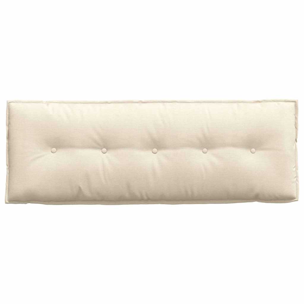 Cuscino per Schiena Crema 140 x 50 cm Tessuto in Cords