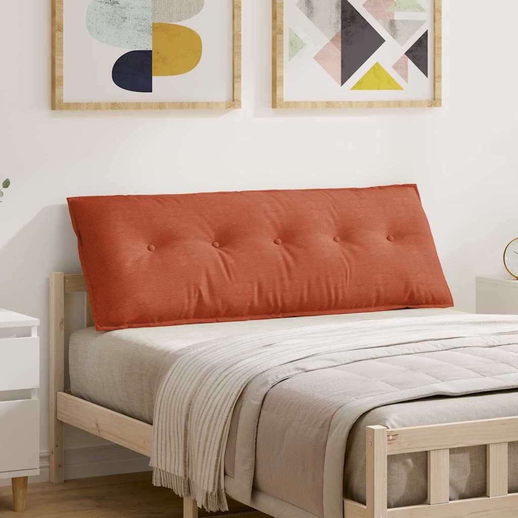 Cuscino per Schiena Rosso Arancio 140 x 50 cm Tessuto in Cords