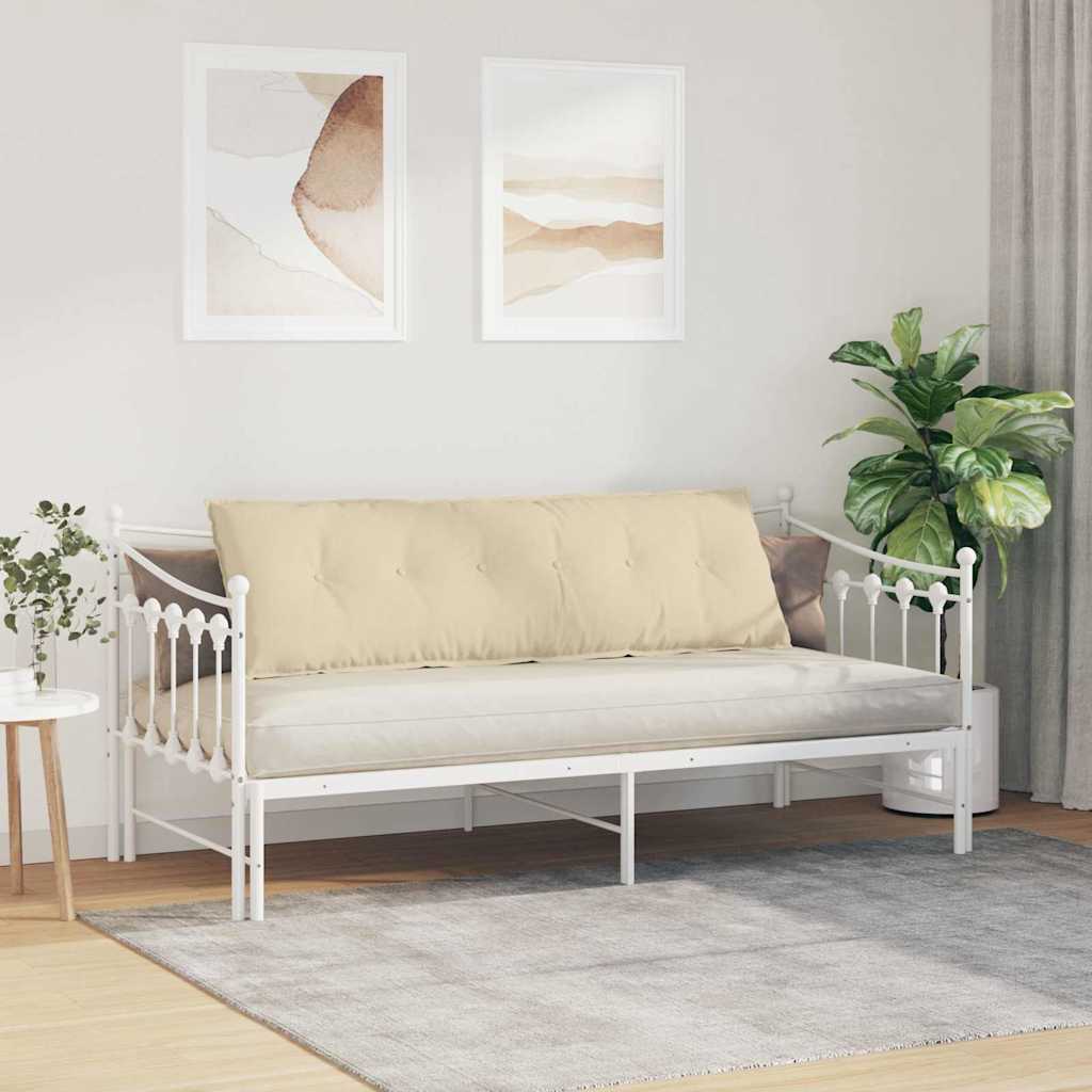 Cuscino per Schiena Crema 160 x 19 x 50 cm Tessuto