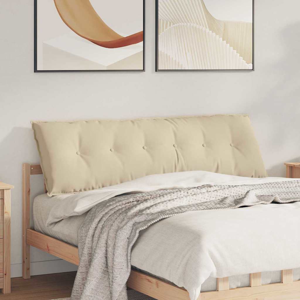 Cuscino per Schiena Crema 160 x 50 cm Tessuto in Microfibra