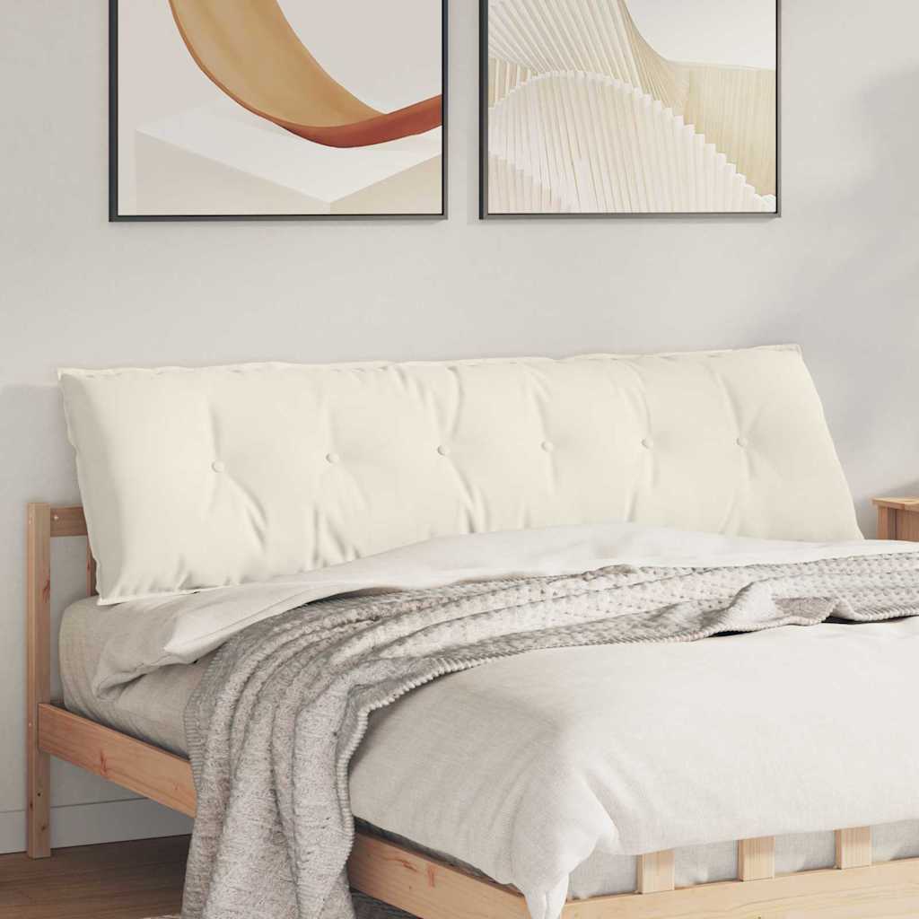Cuscino per Schiena Crema 180 x 50 cm Tessuto in Cords