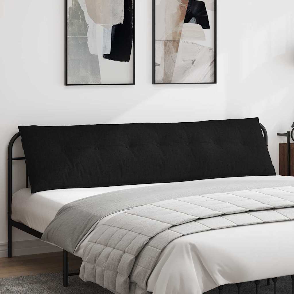 Cuscino per Schiena Nero 200 x 19 x 50 cm Tessuto