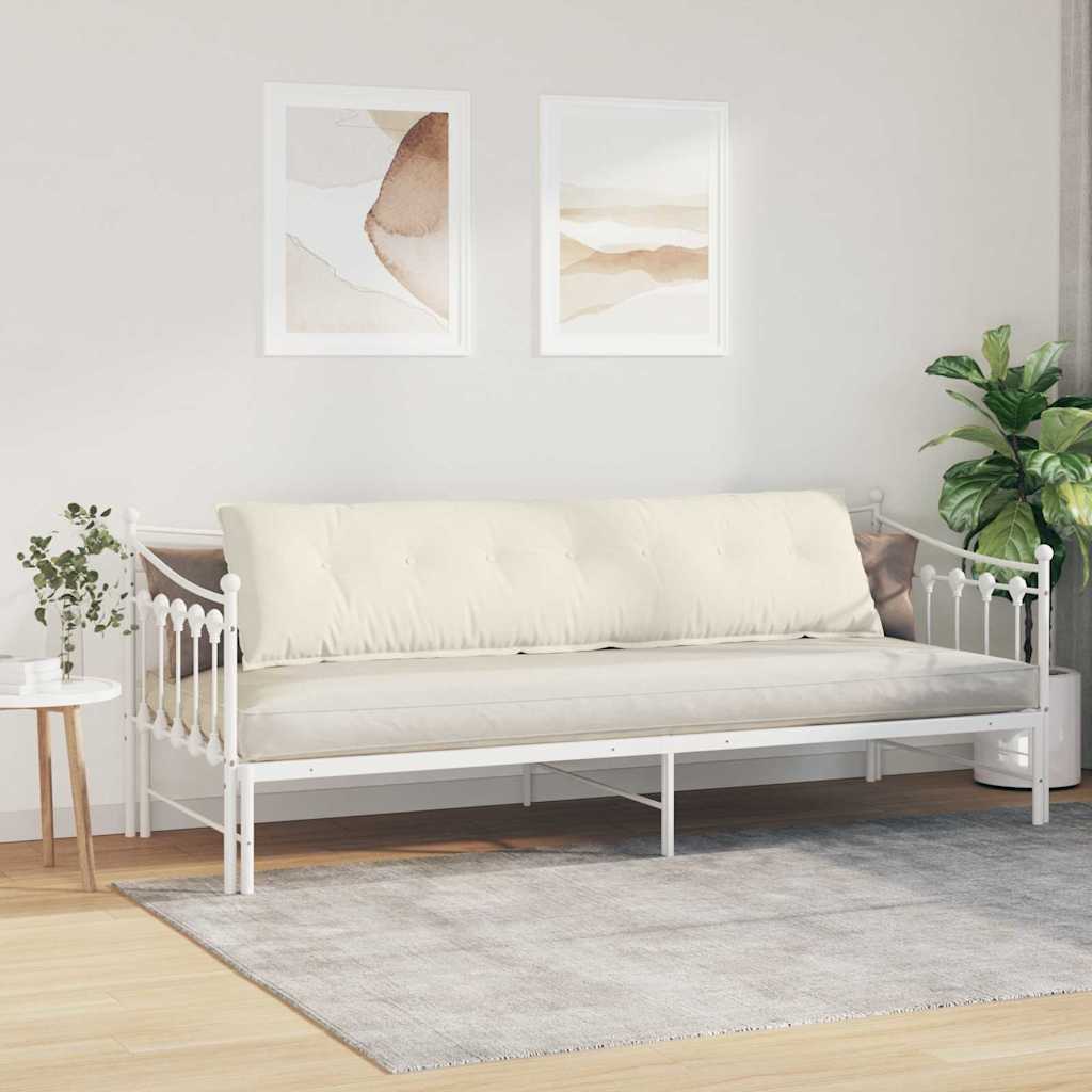Cuscino per Schiena Crema 200 x 50 cm Tessuto in Cords