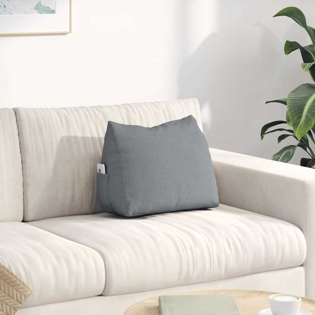 Cuscino per Schiena Grigio chiaro 45 x 20 x 35 cm Tessuto