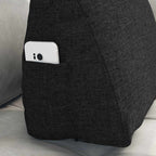 Cuscino per Schiena Nero 45 x 20 x 35 cm Tessuto