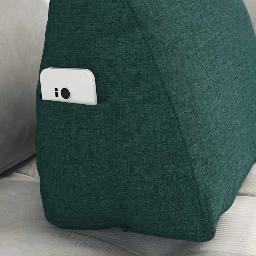 Cuscino per Schiena Verde Scuro 45 x 20 x 35 cm Tessuto