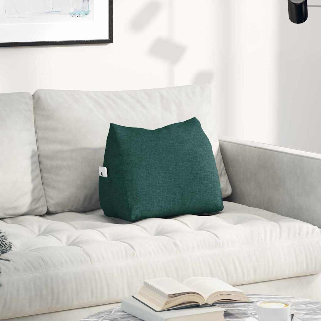 Cuscino per Schiena Verde Scuro 45 x 20 x 35 cm Tessuto