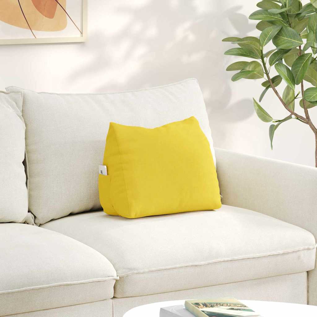 Cuscino per Schiena Giallo Chiaro 45 x 20 x 35 cm Tessuto