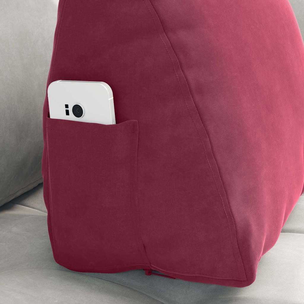 Cuscino per Schiena Rosso Vino 45 x 20 x 35 cm Tessuto in Cords
