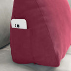 Cuscino per Schiena Rosso Vino 45 x 20 x 35 cm Tessuto in Cords