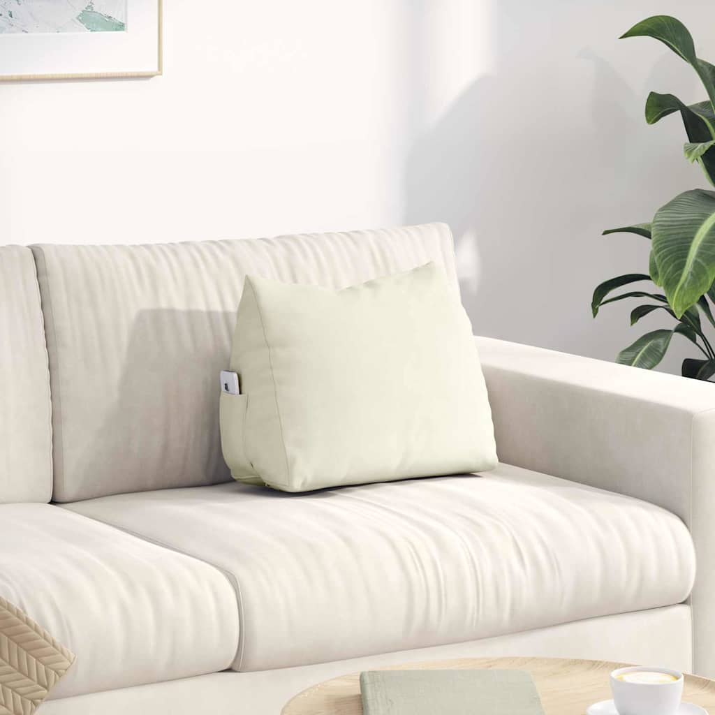 Cuscino per Schiena Crema 45 x 20 x 35 cm Tessuto in Cords