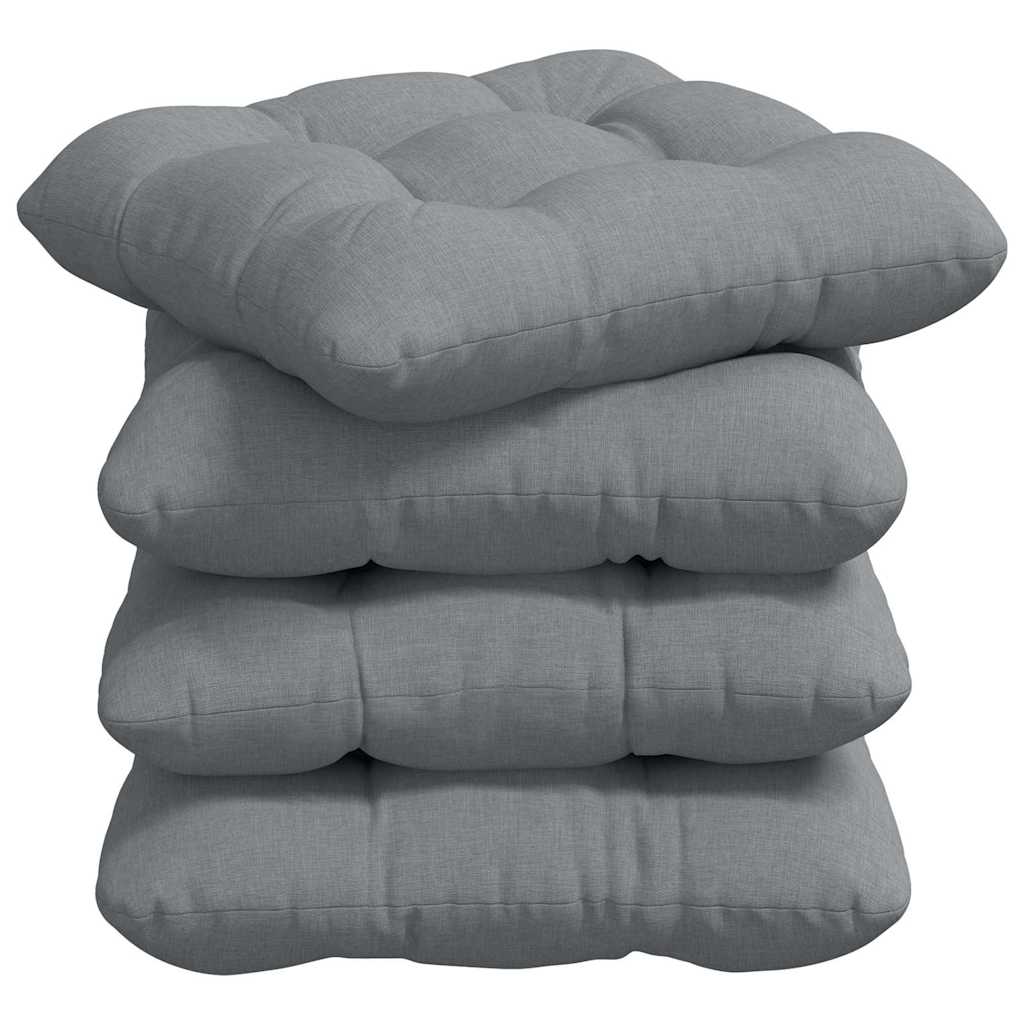 Cuscini per Seduta 4 pcs Grigio chiaro 40 x 40 x 12 cm Tessuto