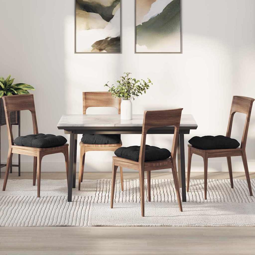 Cuscini per Seduta 4 pcs Nero 40 x 40 x 12 cm Tessuto