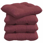 Cuscini per Seduta 4 pcs Rosso Vino 40 x 40 x 12 cm Tessuto