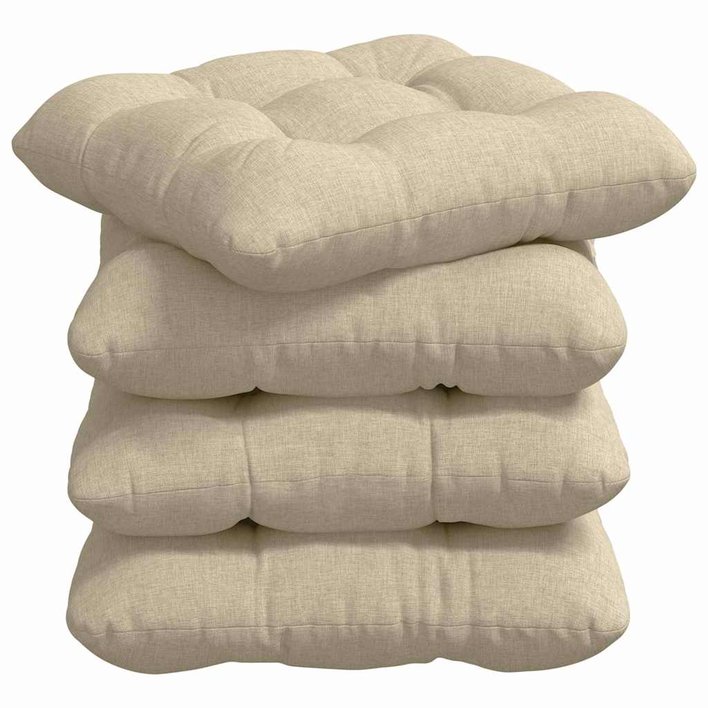 Cuscini per Seduta 4 pcs Crema 40 x 40 x 12 cm Tessuto