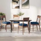 Cuscini per Seduta 4 pcs Blu 40 x 40 x 12 cm Tessuto