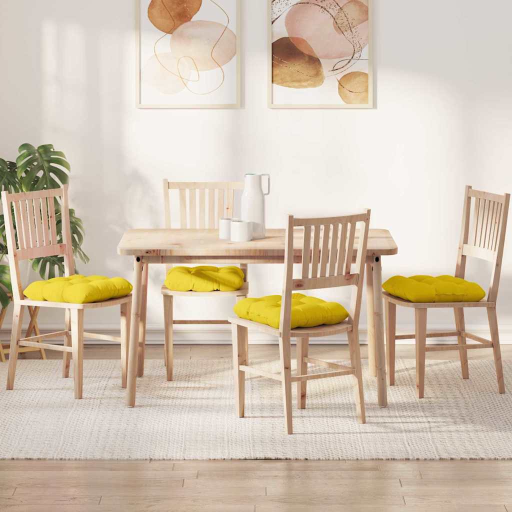 Cuscini per Seduta 4 pcs Giallo Chiaro 40 x 40 x 12 cm Tessuto