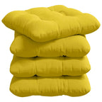 Cuscini per Seduta 4 pcs Giallo Chiaro 40 x 40 x 12 cm Tessuto