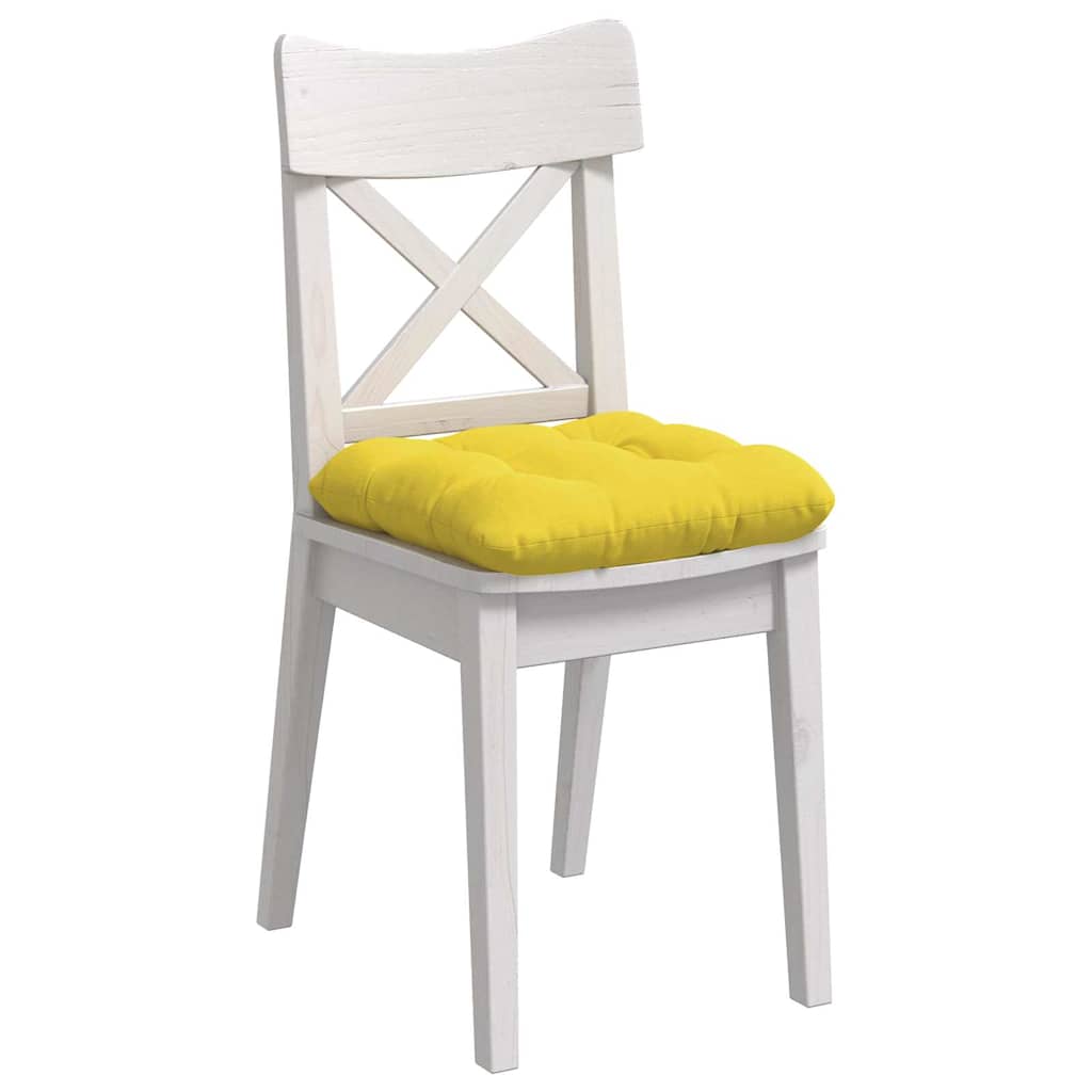 Cuscini per Seduta 4 pcs Giallo Chiaro 40 x 40 x 12 cm Tessuto