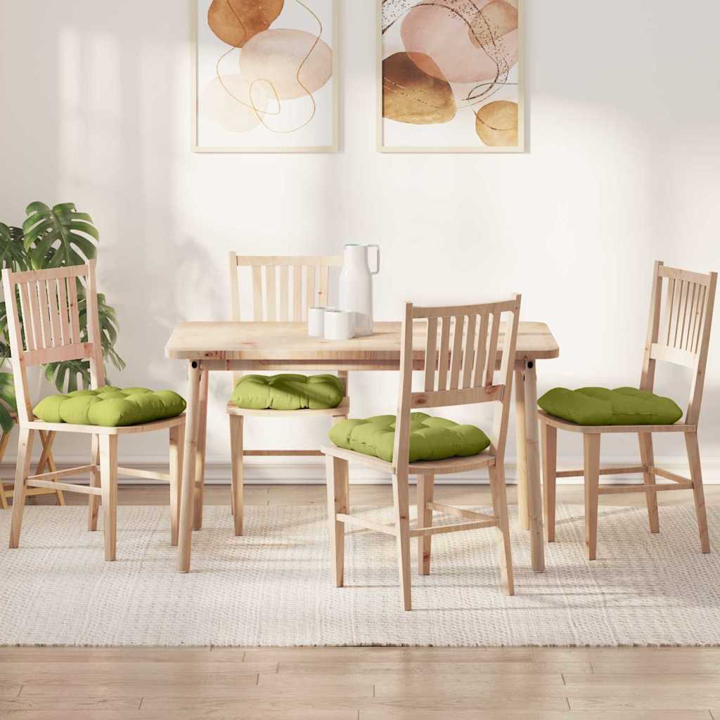Cuscini per Seduta 4 pcs Verde chiaro 40 x 40 x 12 cm Tessuto