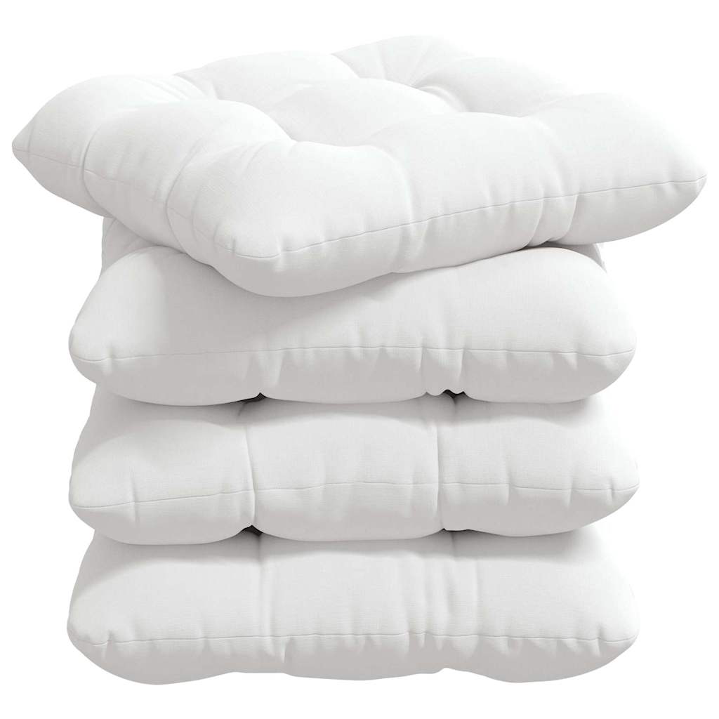 Cuscini per Seduta 4 pcs Bianco 40 x 40 x 12 cm Tessuto