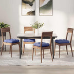 Cuscini per Seduta 4 pcs Blu jeans 40 x 40 x 12 cm Tessuto
