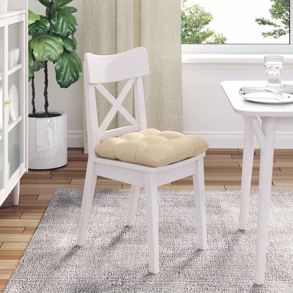 Cuscini per Seduta 4 pcs Crema 40 x 40 cm Tessuto in Microfibra