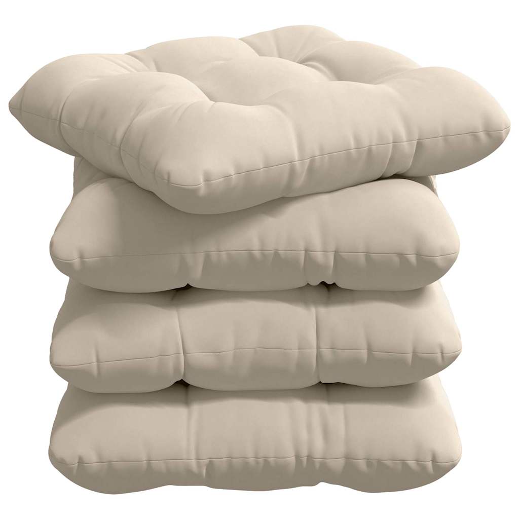 Cuscini per Seduta 4 pcs Beige 40 x 40 cm Tessuto in Microfibra