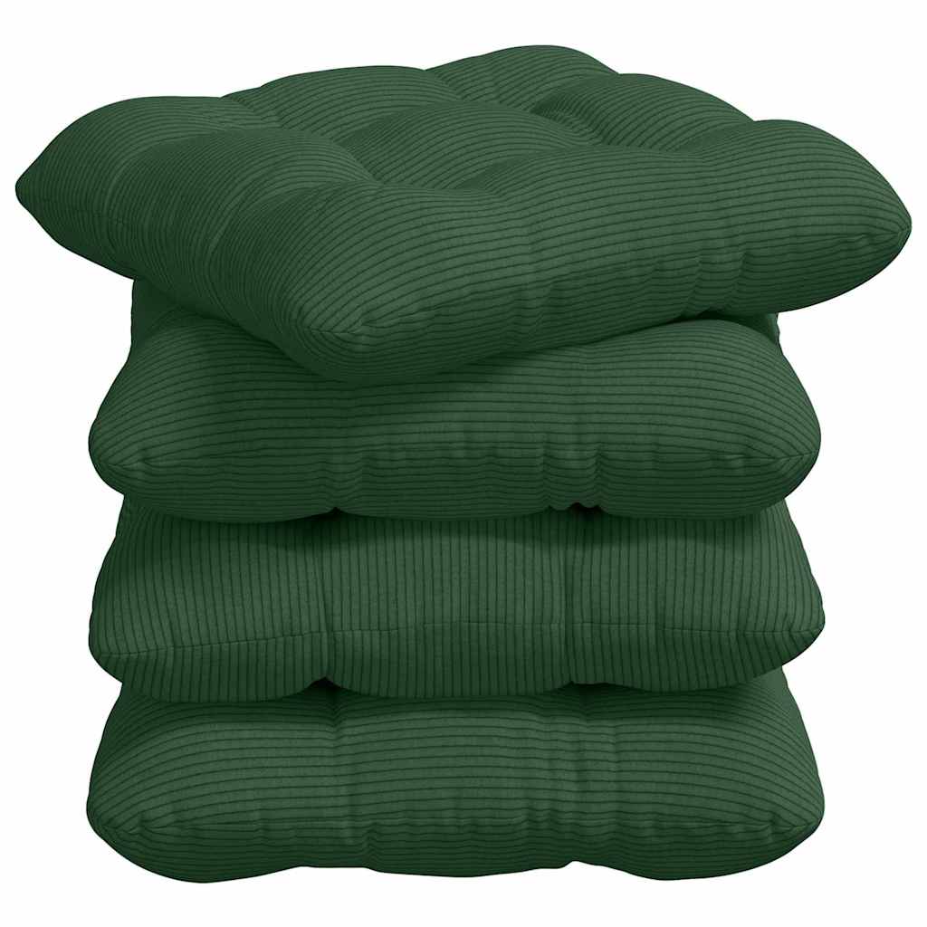 Cuscini per Seduta 4 pcs Verde Scuro 40 x 40 cm