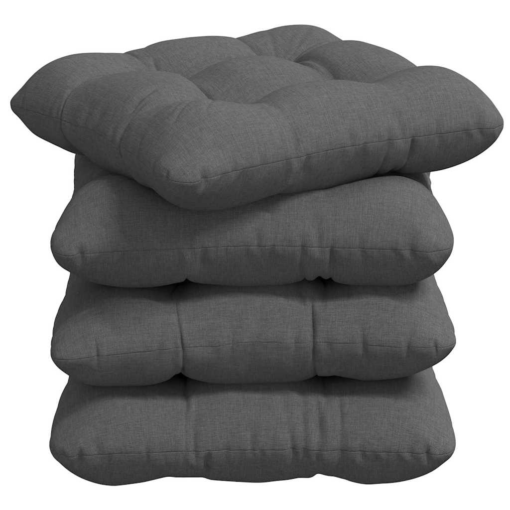 Cuscini per Seduta 4 pcs Grigio scuro 45 x 45 x 12 cm Tessuto