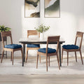 Cuscini per Seduta 4 pcs Blu 45 x 45 x 12 cm Tessuto