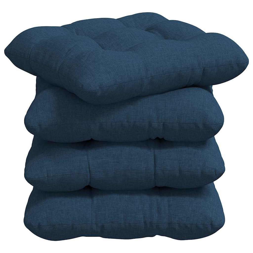 Cuscini per Seduta 4 pcs Blu 45 x 45 x 12 cm Tessuto