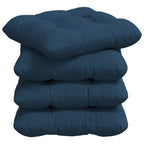 Cuscini per Seduta 4 pcs Blu 45 x 45 x 12 cm Tessuto