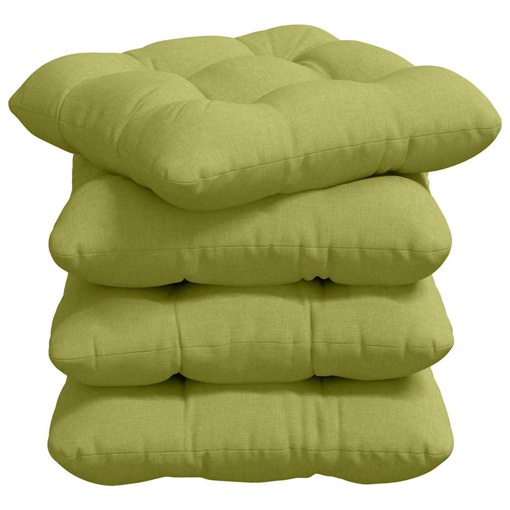 Cuscini per Seduta 4 pcs Verde chiaro 45 x 45 x 12 cm Tessuto
