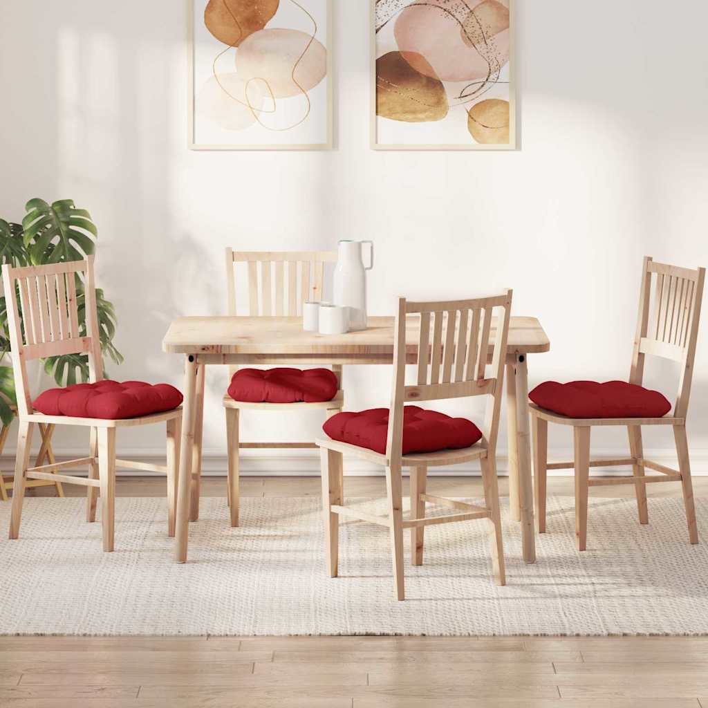 Cuscini per Seduta 4 pcs Rosso 45 x 45 x 12 cm Tessuto