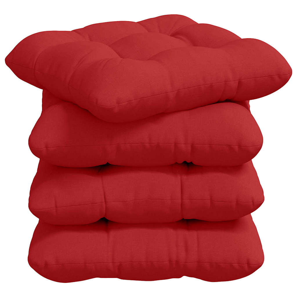 Cuscini per Seduta 4 pcs Rosso 45 x 45 x 12 cm Tessuto