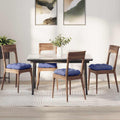 Cuscini per Seduta 4 pcs Blu jeans 45 x 45 x 12 cm Tessuto